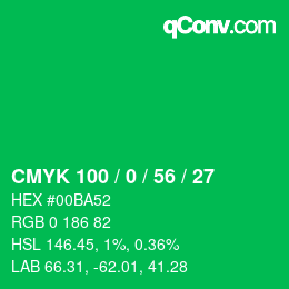 Farbcode: CMYK 100 / 0 / 56 / 27 | qconv.com