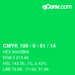 Código de color: CMYK 100 / 0 / 61 / 14 | qconv.com