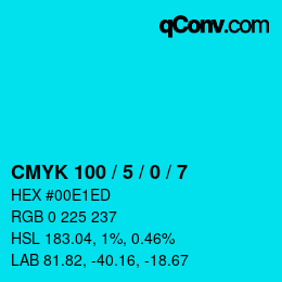 Color code: CMYK 100 / 5 / 0 / 7 | qconv.com