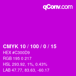 カラーコード: CMYK 10 / 100 / 0 / 15 | qconv.com