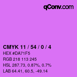 カラーコード: CMYK 11 / 54 / 0 / 4 | qconv.com