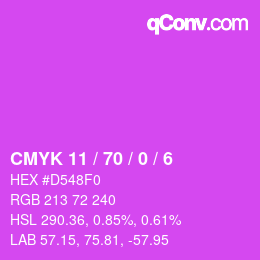 カラーコード: CMYK 11 / 70 / 0 / 6 | qconv.com