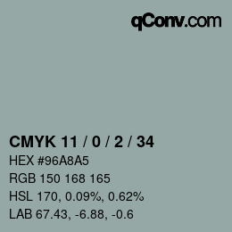 Color code: CMYK 11 / 0 / 2 / 34 | qconv.com