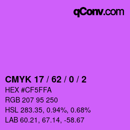 カラーコード: CMYK 17 / 62 / 0 / 2 | qconv.com