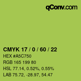 Código de color: CMYK 17 / 0 / 60 / 22 | qconv.com