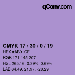 Farbcode: CMYK 17 / 30 / 0 / 19 | qconv.com