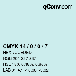 カラーコード: CMYK 14 / 0 / 0 / 7 | qconv.com