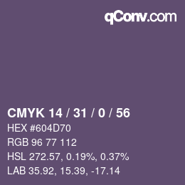 Code couleur: CMYK 14 / 31 / 0 / 56 | qconv.com