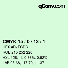 Code couleur: CMYK 15 / 0 / 13 / 1 | qconv.com