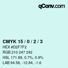 カラーコード: CMYK 15 / 0 / 2 / 3 | qconv.com