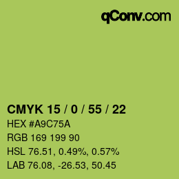 Código de color: CMYK 15 / 0 / 55 / 22 | qconv.com