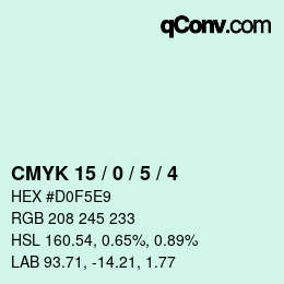 Farbcode: CMYK 15 / 0 / 5 / 4 | qconv.com