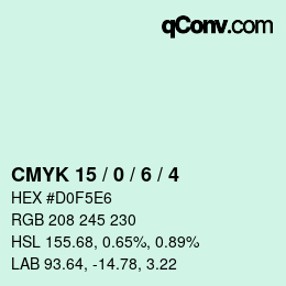 Código de color: CMYK 15 / 0 / 6 / 4 | qconv.com