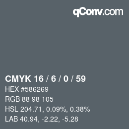 Color code: CMYK 16 / 6 / 0 / 59 | qconv.com