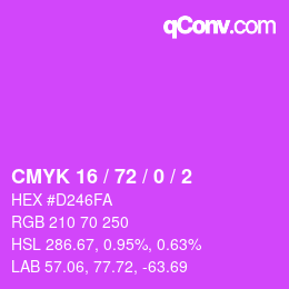 Código de color: CMYK 16 / 72 / 0 / 2 | qconv.com