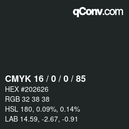 Color code: CMYK 16 / 0 / 0 / 85 | qconv.com