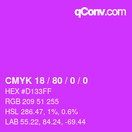 Color code: CMYK 18 / 80 / 0 / 0 | qconv.com