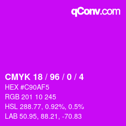 Color code: CMYK 18 / 96 / 0 / 4 | qconv.com