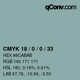 Farbcode: CMYK 18 / 0 / 0 / 33 | qconv.com