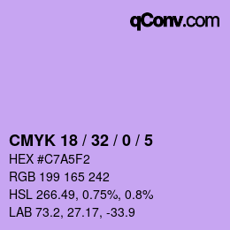 カラーコード: CMYK 18 / 32 / 0 / 5 | qconv.com