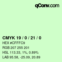 Color code: CMYK 19 / 0 / 21 / 0 | qconv.com