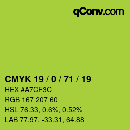 Código de color: CMYK 19 / 0 / 71 / 19 | qconv.com