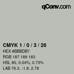 Color code: CMYK 1 / 0 / 3 / 26 | qconv.com