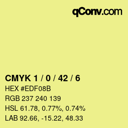 カラーコード: CMYK 1 / 0 / 42 / 6 | qconv.com