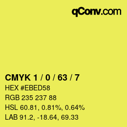 Color code: CMYK 1 / 0 / 63 / 7 | qconv.com