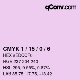 Código de color: CMYK 1 / 15 / 0 / 6 | qconv.com