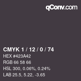 Color code: CMYK 1 / 12 / 0 / 74 | qconv.com