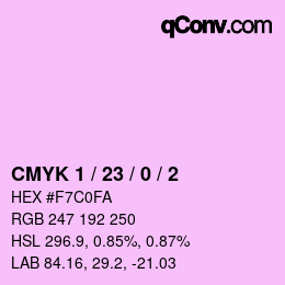 Code couleur: CMYK 1 / 23 / 0 / 2 | qconv.com