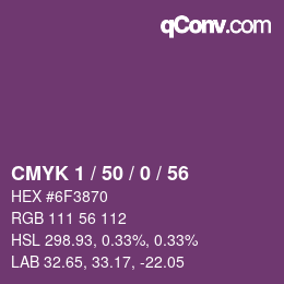 Code couleur: CMYK 1 / 50 / 0 / 56 | qconv.com