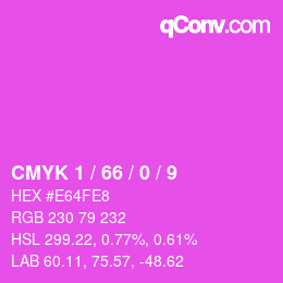 Color code: CMYK 1 / 66 / 0 / 9 | qconv.com