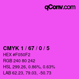 Code couleur: CMYK 1 / 67 / 0 / 5 | qconv.com