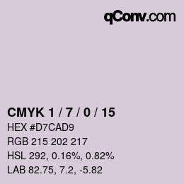 カラーコード: CMYK 1 / 7 / 0 / 15 | qconv.com