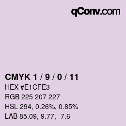 Código de color: CMYK 1 / 9 / 0 / 11 | qconv.com