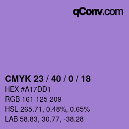 Farbcode: CMYK 23 / 40 / 0 / 18 | qconv.com