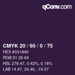 Color code: CMYK 20 / 60 / 0 / 75 | qconv.com