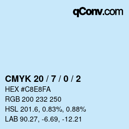 Color code: CMYK 20 / 7 / 0 / 2 | qconv.com