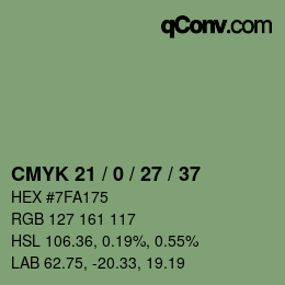 Color code: CMYK 21 / 0 / 27 / 37 | qconv.com