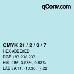 Código de color: CMYK 21 / 2 / 0 / 7 | qconv.com