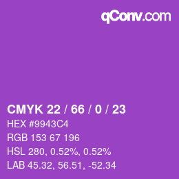 Farbcode: CMYK 22 / 66 / 0 / 23 | qconv.com