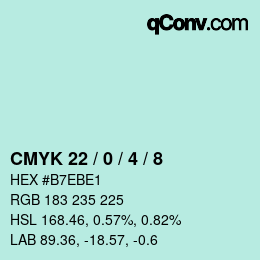 カラーコード: CMYK 22 / 0 / 4 / 8 | qconv.com