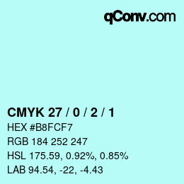 カラーコード: CMYK 27 / 0 / 2 / 1 | qconv.com