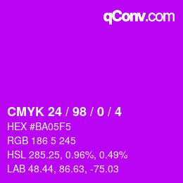 Color code: CMYK 24 / 98 / 0 / 4 | qconv.com