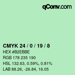 Code couleur: CMYK 24 / 0 / 19 / 8 | qconv.com