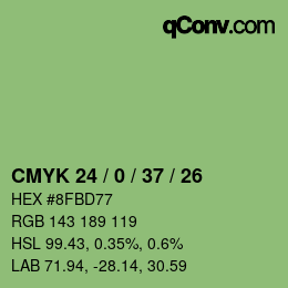 Código de color: CMYK 24 / 0 / 37 / 26 | qconv.com