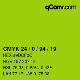 Color code: CMYK 24 / 0 / 94 / 19 | qconv.com