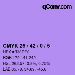 Código de color: CMYK 26 / 42 / 0 / 5 | qconv.com